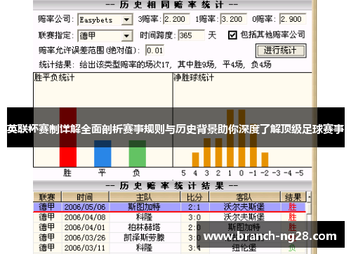 英联杯赛制详解全面剖析赛事规则与历史背景助你深度了解顶级足球赛事